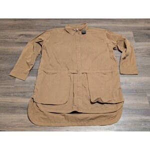 NWT Banana Republic Garment Dyed Oversized Cotton Twill Tunic Tan XL